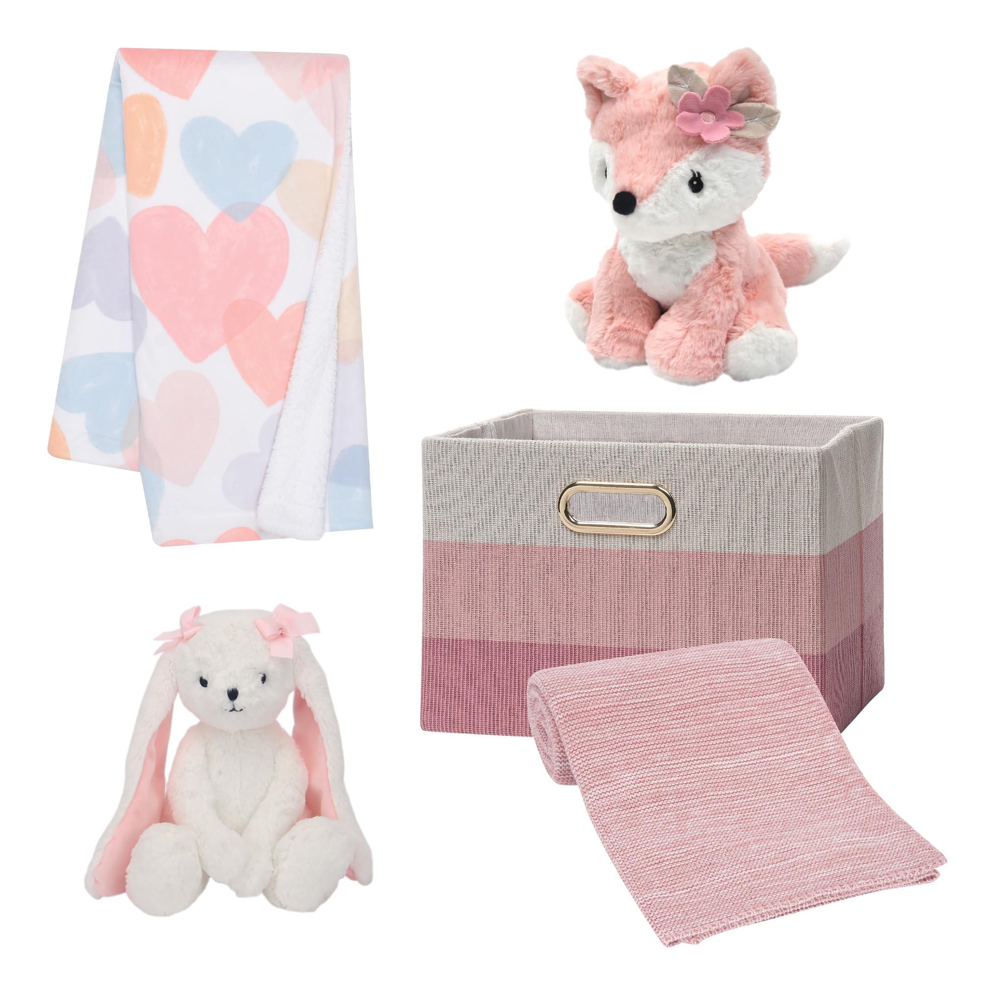 Lambs & Ivy Pink and White 5-Piece Luxury Baby Gift Set - Perfect for Newborns, Infants, Baby Showers & Christening Gifts
