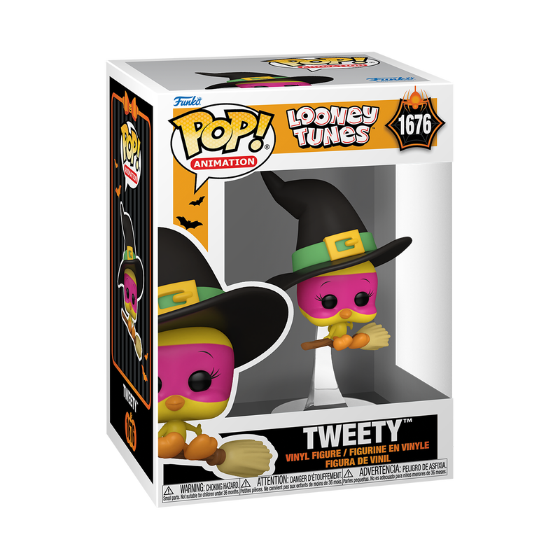 Funko Pop Loony Tunes #1676 - Tweety in Witch Costume with Protector Case | Halloween Collectible, Gift for Fans, Display for Home & Office Decor