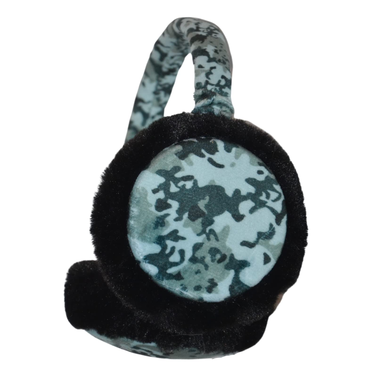 Camo Fluffy Ear Muffs for Men & Women - Adjustable Winter Ear Warmers Headband with Soft Fuzzy Lining for Cold Weather, Outdoor Activities, Skiing, Snowboarding, and Hiking