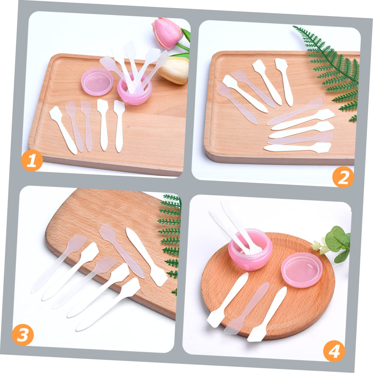 200pcs Plastic Makeup Spatulas - Face Applicator for Skincare, Mud Masks & Facial Treatments - Measuring Spoons for Precise Application - Perfect for DIY Beauty, Spa & Professional Use