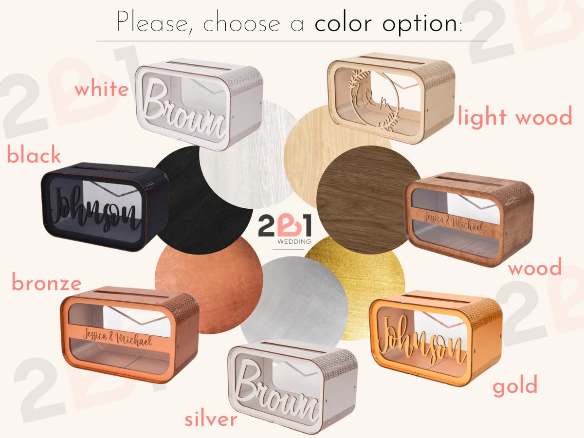 Personalized Wooden Wedding Card Box Holder with Slot - Rustic Keepsake Gift Envelope Box for Outdoor Ceremony Decorations | Perfect for Wedding Showers, Receptions, and Anniversary Parties