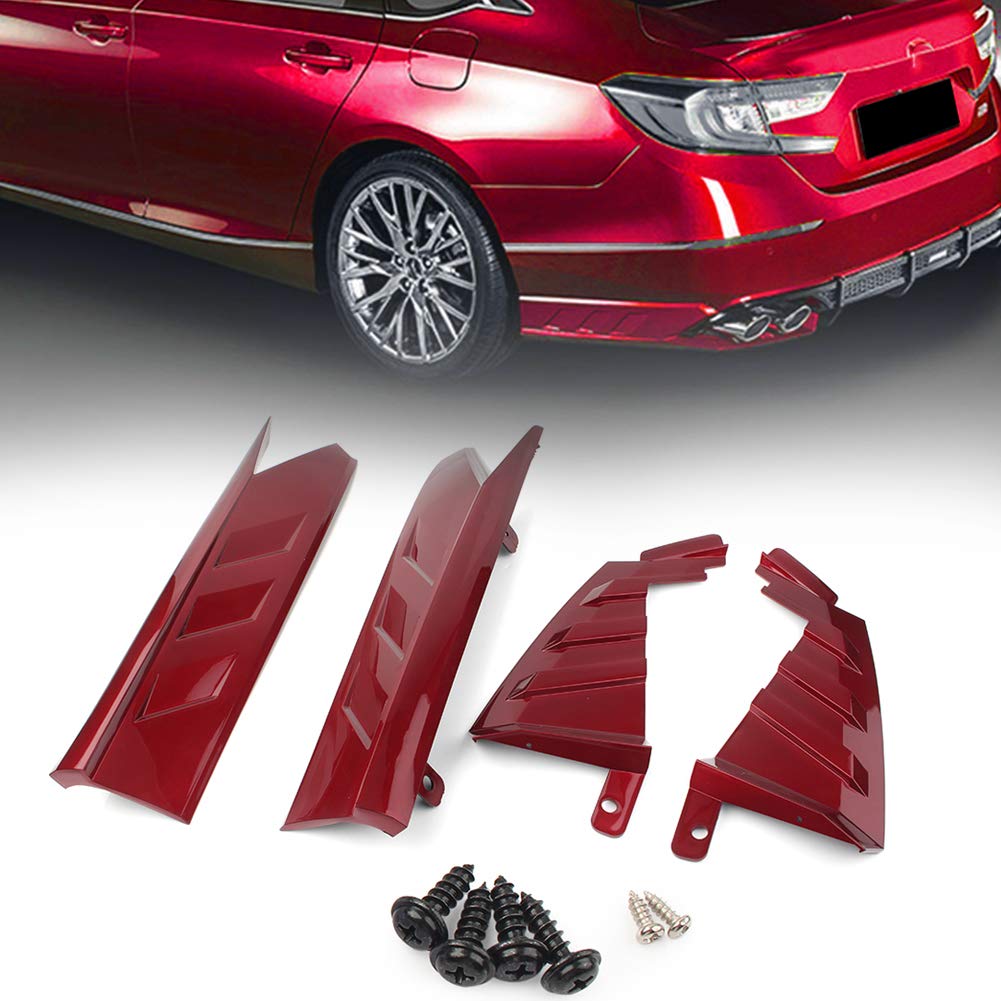 GZYF Rear Bumper Lip Spoiler Diffuser Splitter Canard Kit for 2018-2019 Honda Accord 10th Gen - Ruby Red | Enhances Aerodynamics & Sporty Styling | Perfect for Car Enthusiasts & Street Racing