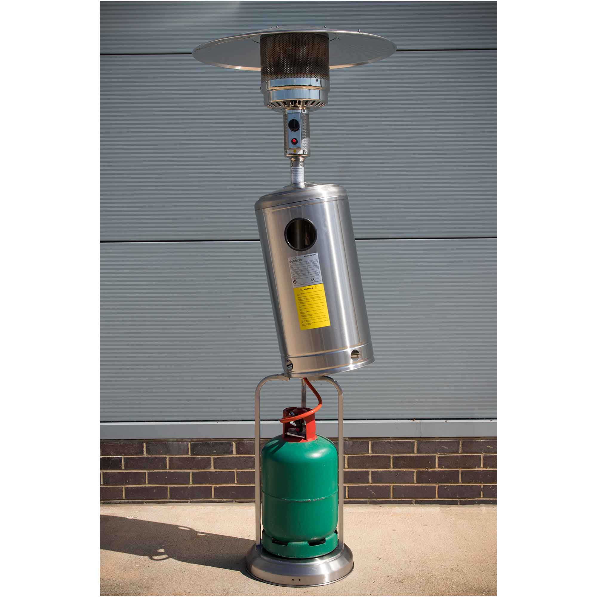 13kW Freestanding Stainless Steel Gas Patio Heater with Wheels - Outdoor Heating for Backyard, Deck, Restaurant & Commercial Use