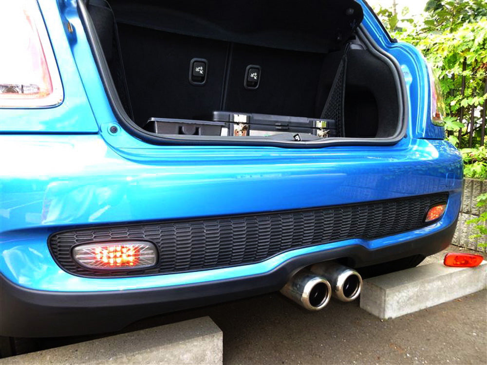 Clear Lens Union Jack Full LED Rear Fog Lamps Assembly for MINI R56 R57 R58 R59 - High Visibility Safety Lights for Night Driving & Bad Weather Conditions