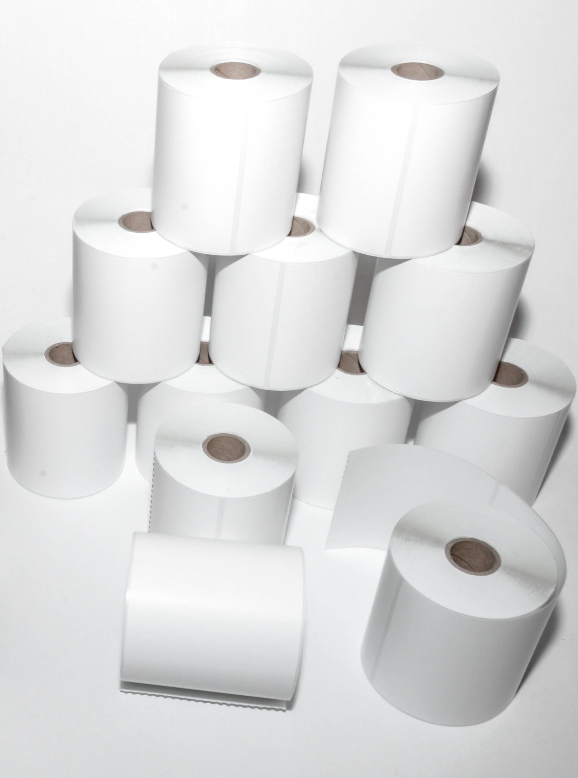 CompuLabel Direct Thermal Labels 4x8 Inch - White Permanent Adhesive Roll with Perforations (200 Labels/Roll, 12 Rolls/Carton) for Shipping, Inventory & Barcode Printing - Model 530717