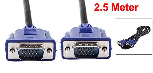 uxcell 2.5M 15-Pin VGA Male to Male Extension Cable for Monitor, Projector, PC - High Quality Video Connection for Home Office, Gaming & Presentations
