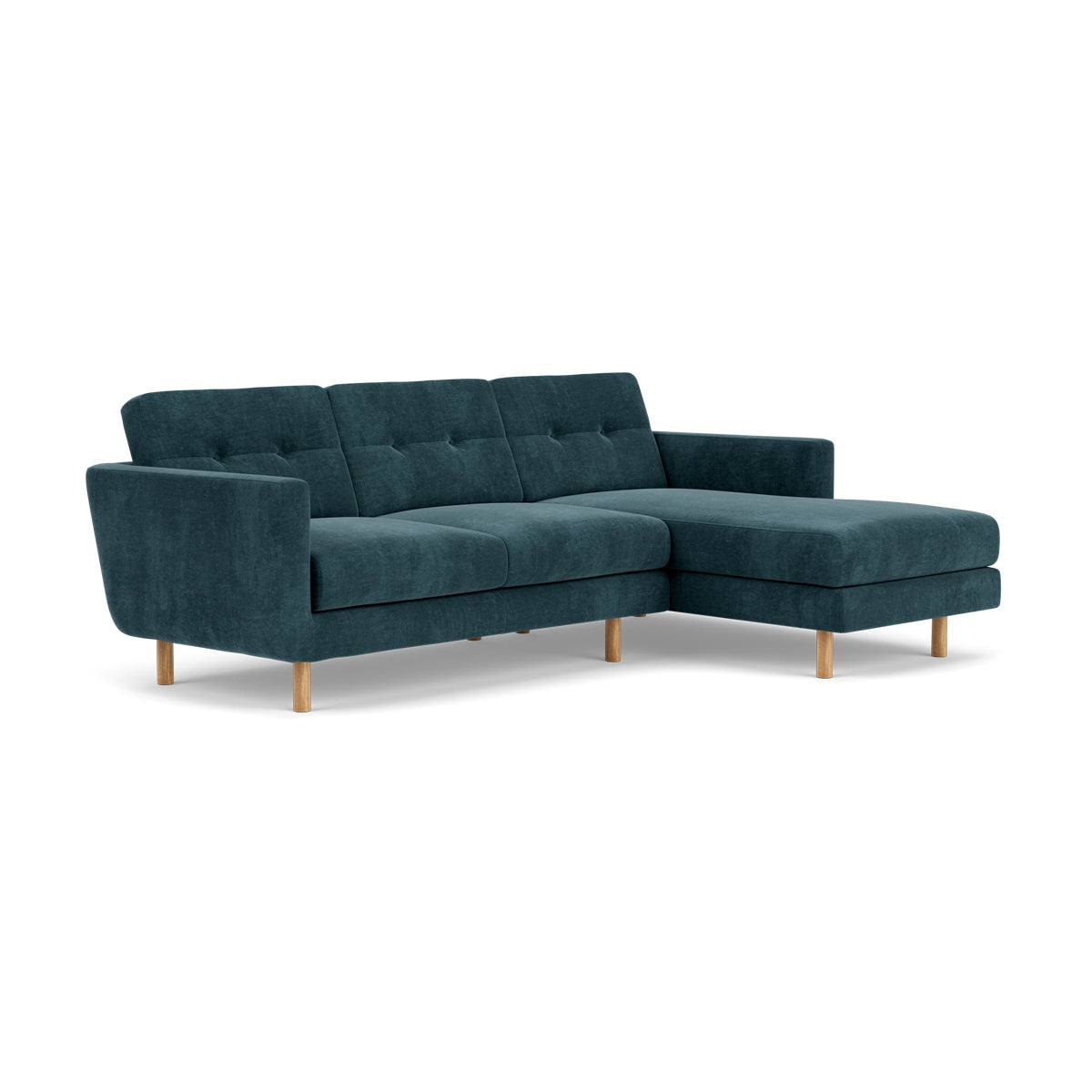 Conrad Fabric Right Chaise Sofa - Modern Sectional Couch for Living Room, Lounge & Home Theater - Comfortable Upholstered Furniture with Chaise Lounge