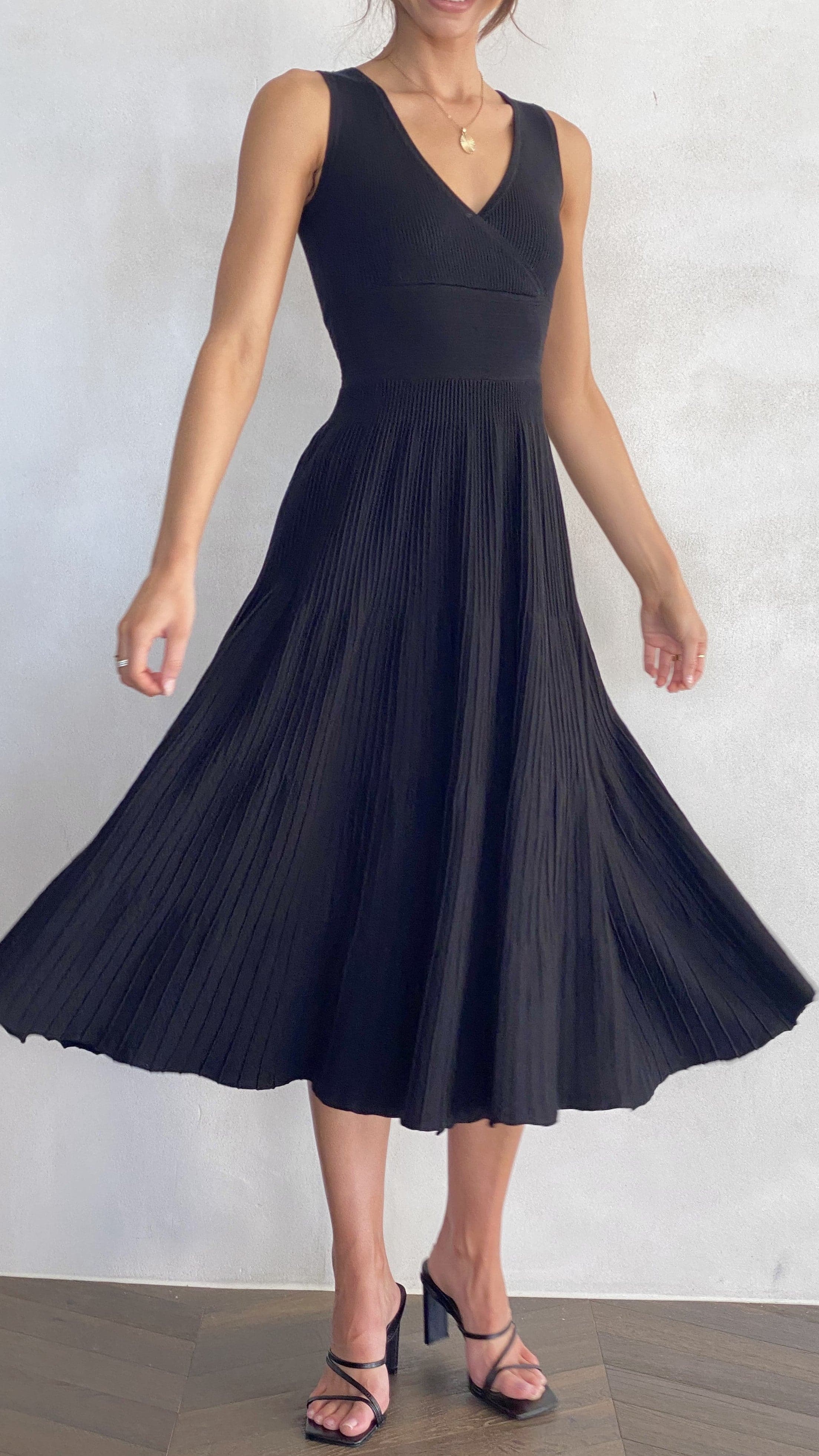 Jayde Knit Dress for Women - Soft Stretchy Black Knitted Dress for Casual Wear, Office, and Date Night