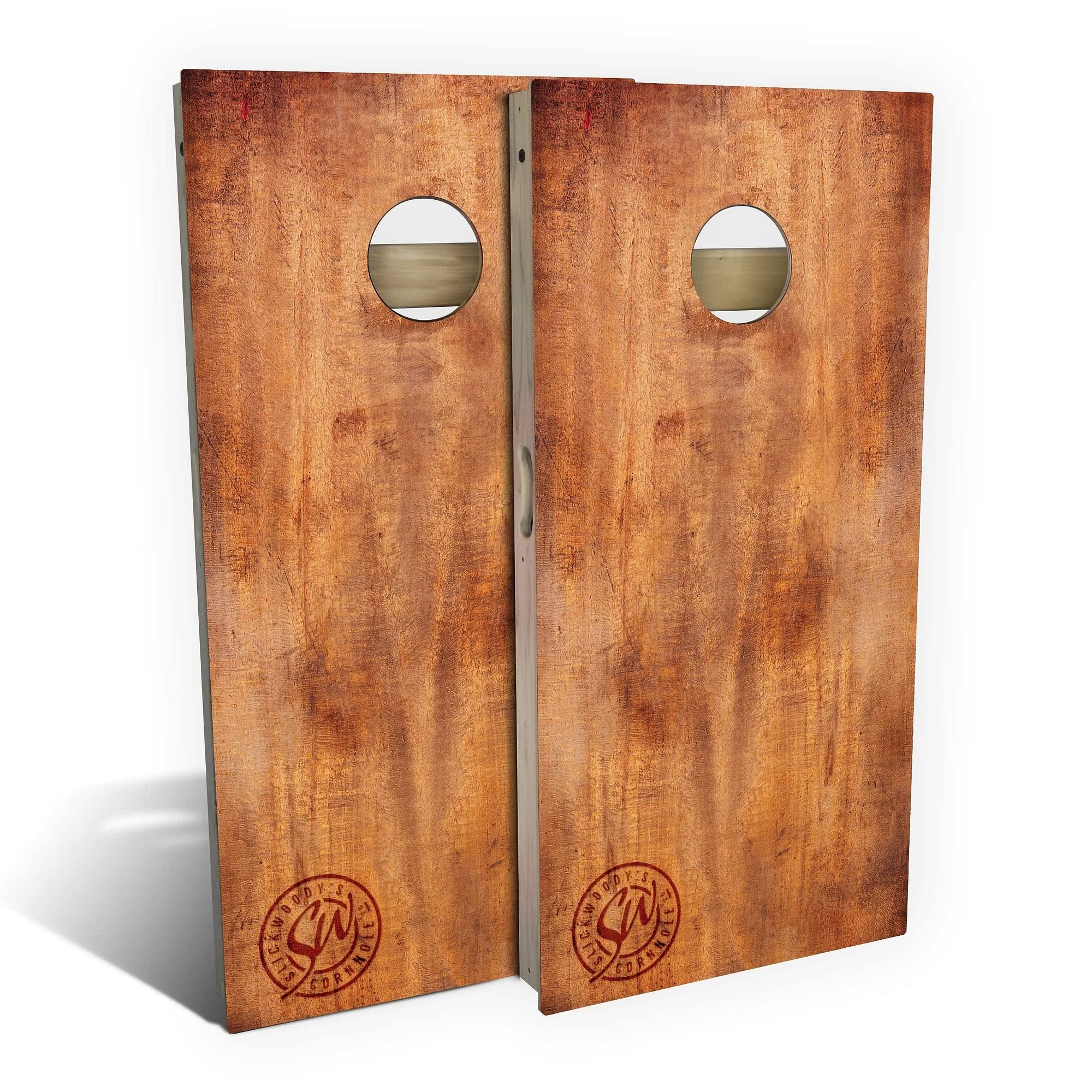 Premium Burnt Wood Cornhole Game Set - 2 Wooden Boards & 8 Bean Bags - Outdoor Lawn Games for Backyard, Tailgating, and BBQ Parties - Perfect for Family Gatherings and Summer Fun