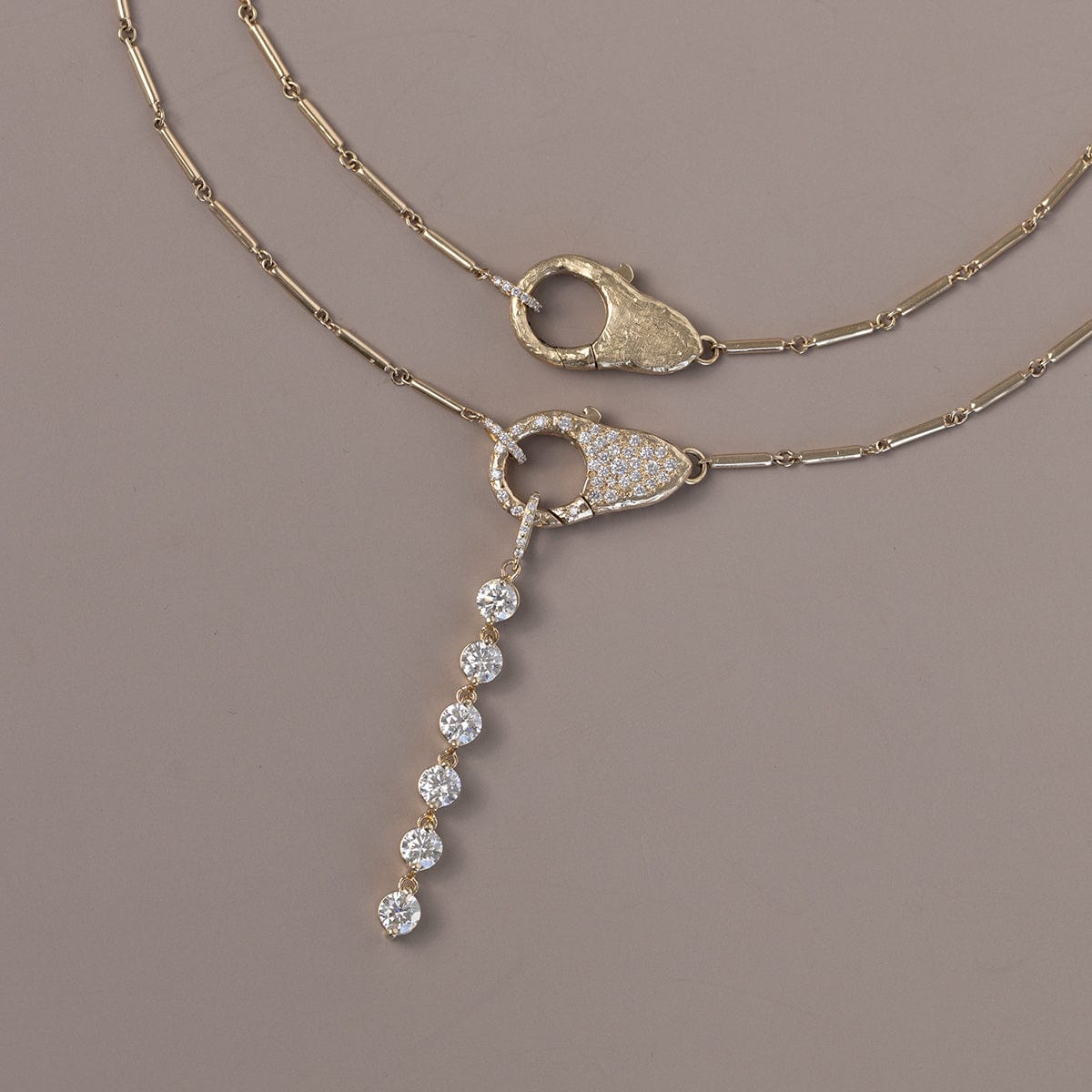 Customizable Diamond Trail Lariat Necklace - Elegant Adjustable Gold/Silver Chain with Sparkling Crystals for Women | Perfect for Weddings, Parties & Date Nights