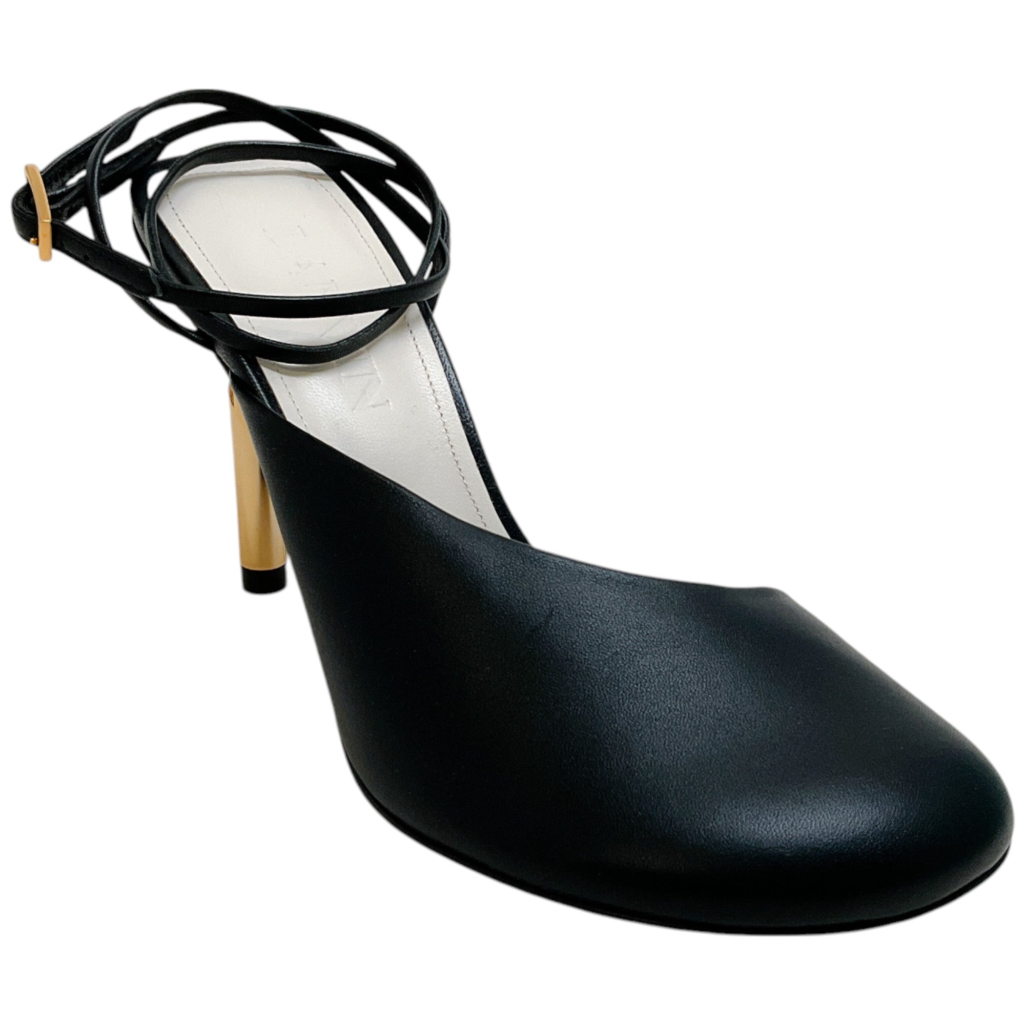 Lanvin Black Leather Sequins Ankle Strap Pumps - Elegant High Heels for Women, Perfect for Parties, Weddings & Evening Events