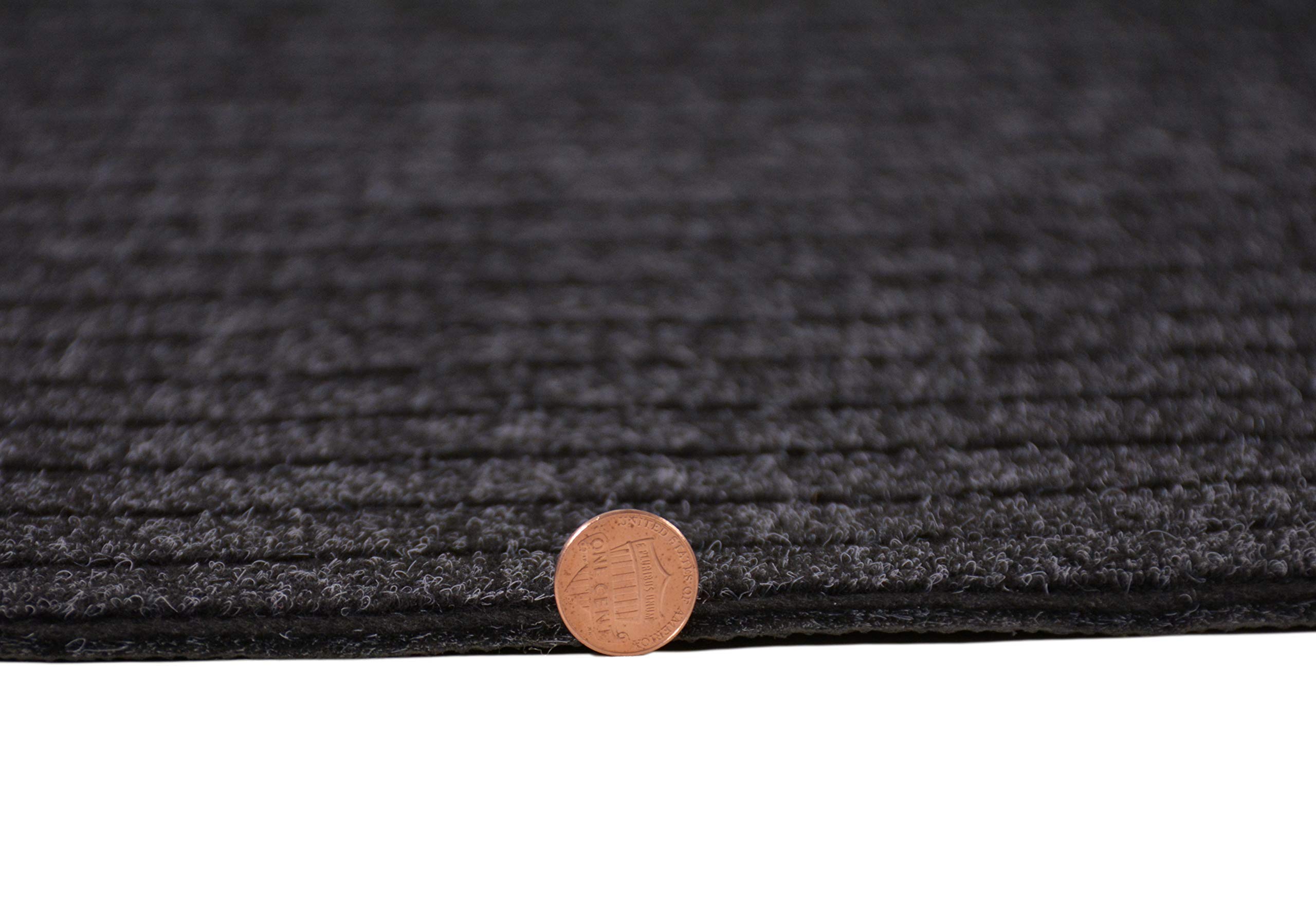 Custom Size Non-Slip Runner Rug with Ribbed Ridges Design - Indoor/Outdoor Durable Carpet with Rubber Backing for Better Traction (Grey, 36