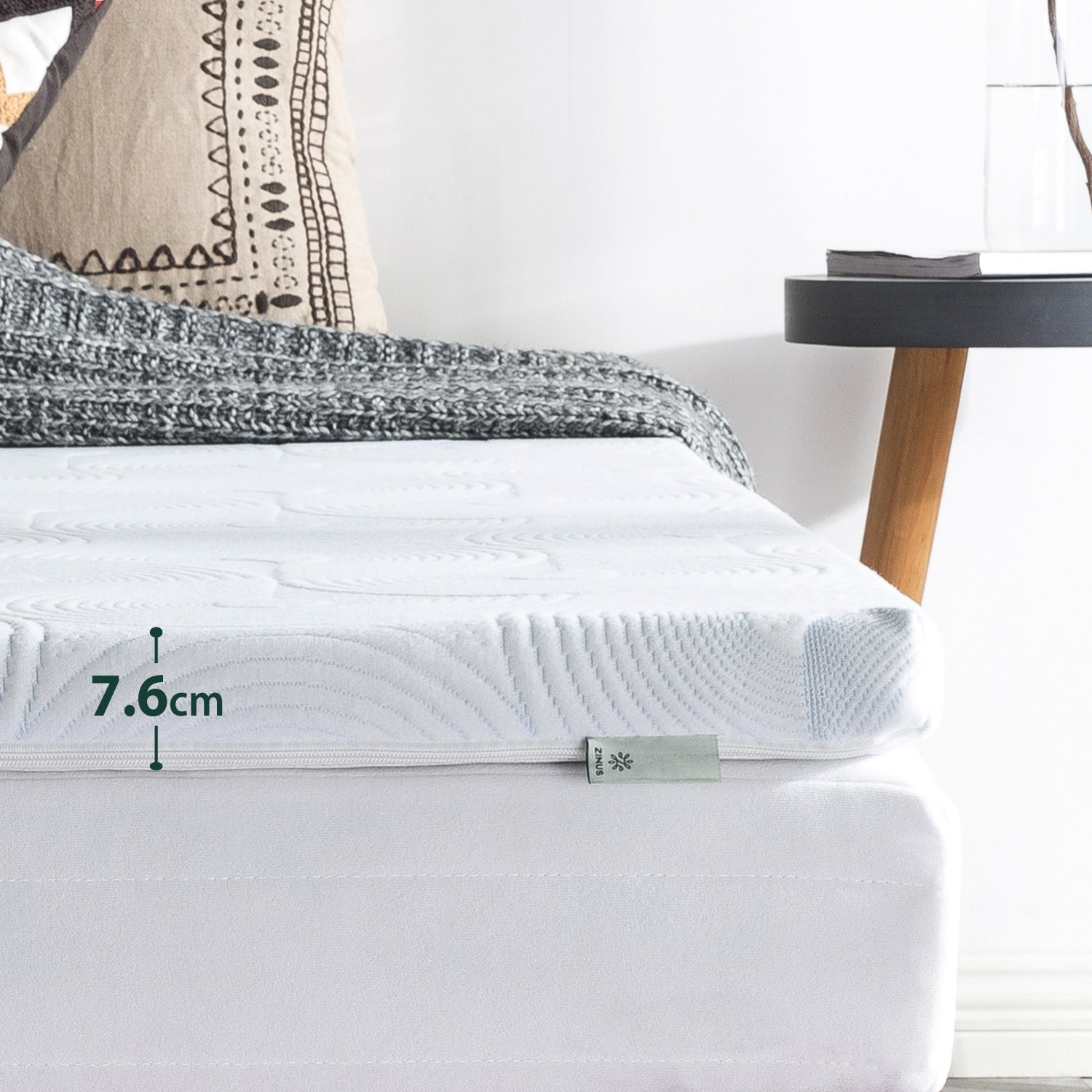 Zinus 3 Inch Cooling Gel Memory Foam Mattress Topper - Queen Size, Pressure Relief & Temperature Regulation for Better Sleep - Perfect for Hot Sleepers & Back Pain Relief
