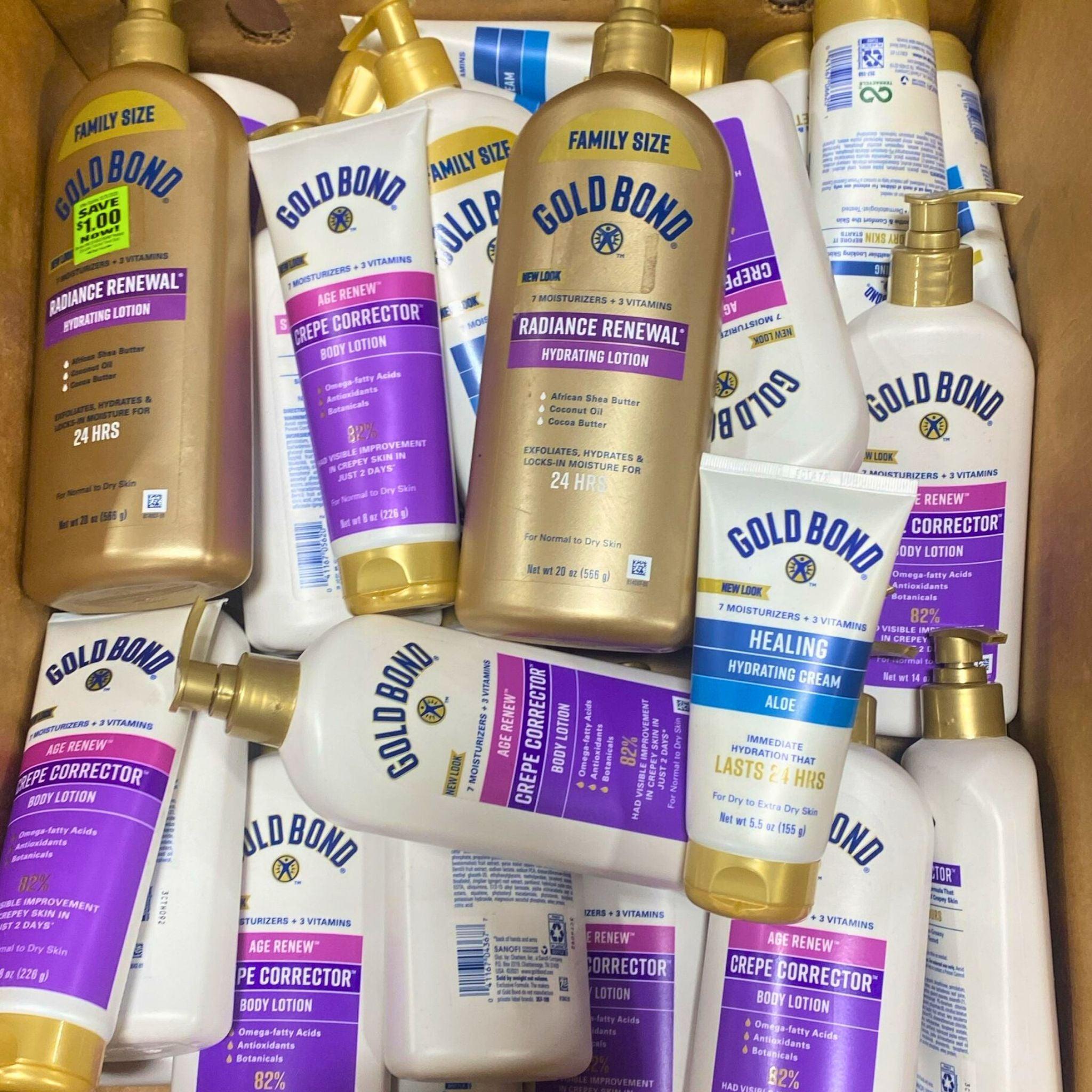 Gold Bond Moisturizing Lotion Variety Pack - 30 Pieces (6 Sizes) for Dry Skin Care, Body & Hand Hydration - Perfect for Home, Office & Travel Use