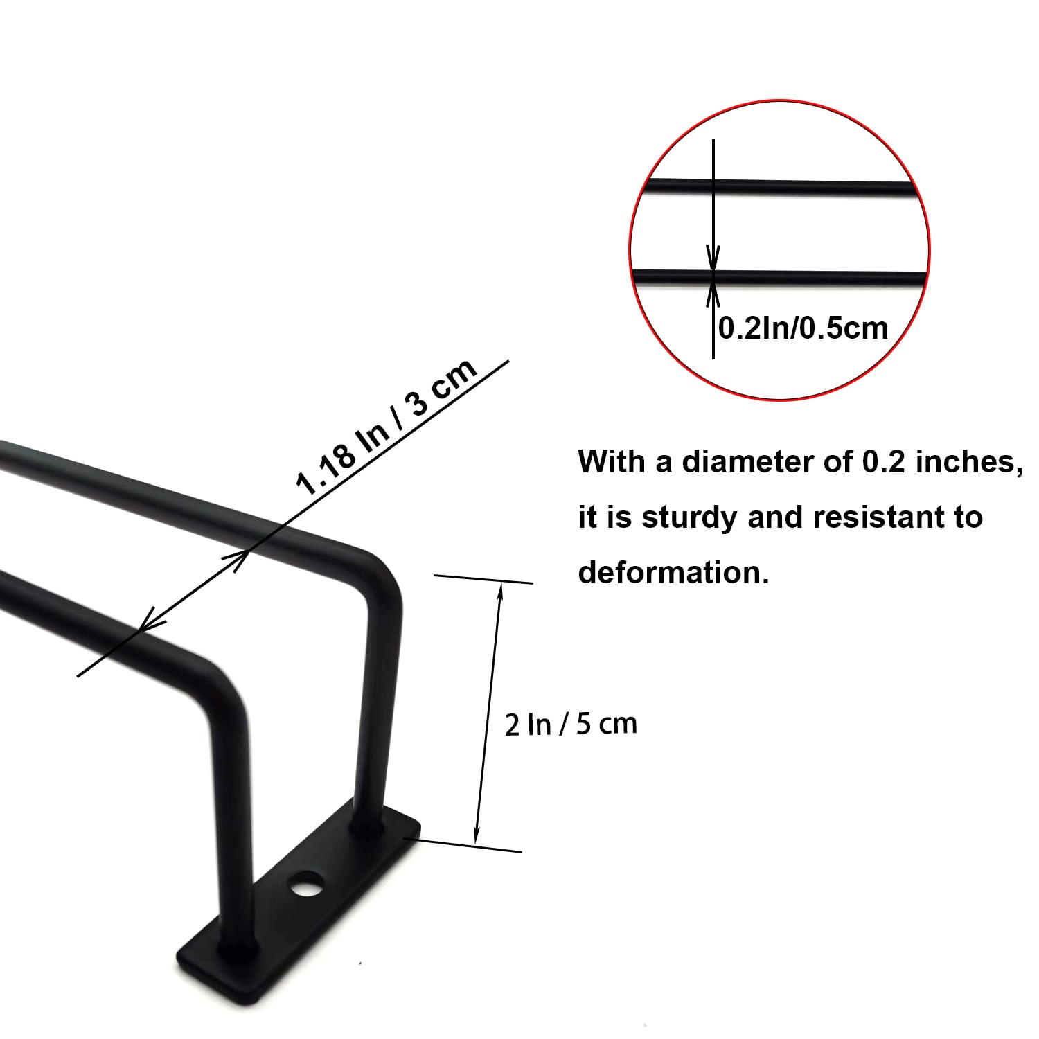 14-Inch Black Stainless Steel Under Cabinet Wine Glass Rack - Hanging Stemware Holder for Kitchen, Bar & Cabinet Storage (Set of 4) - Perfect for Organizing Wine Glasses & Saving Space