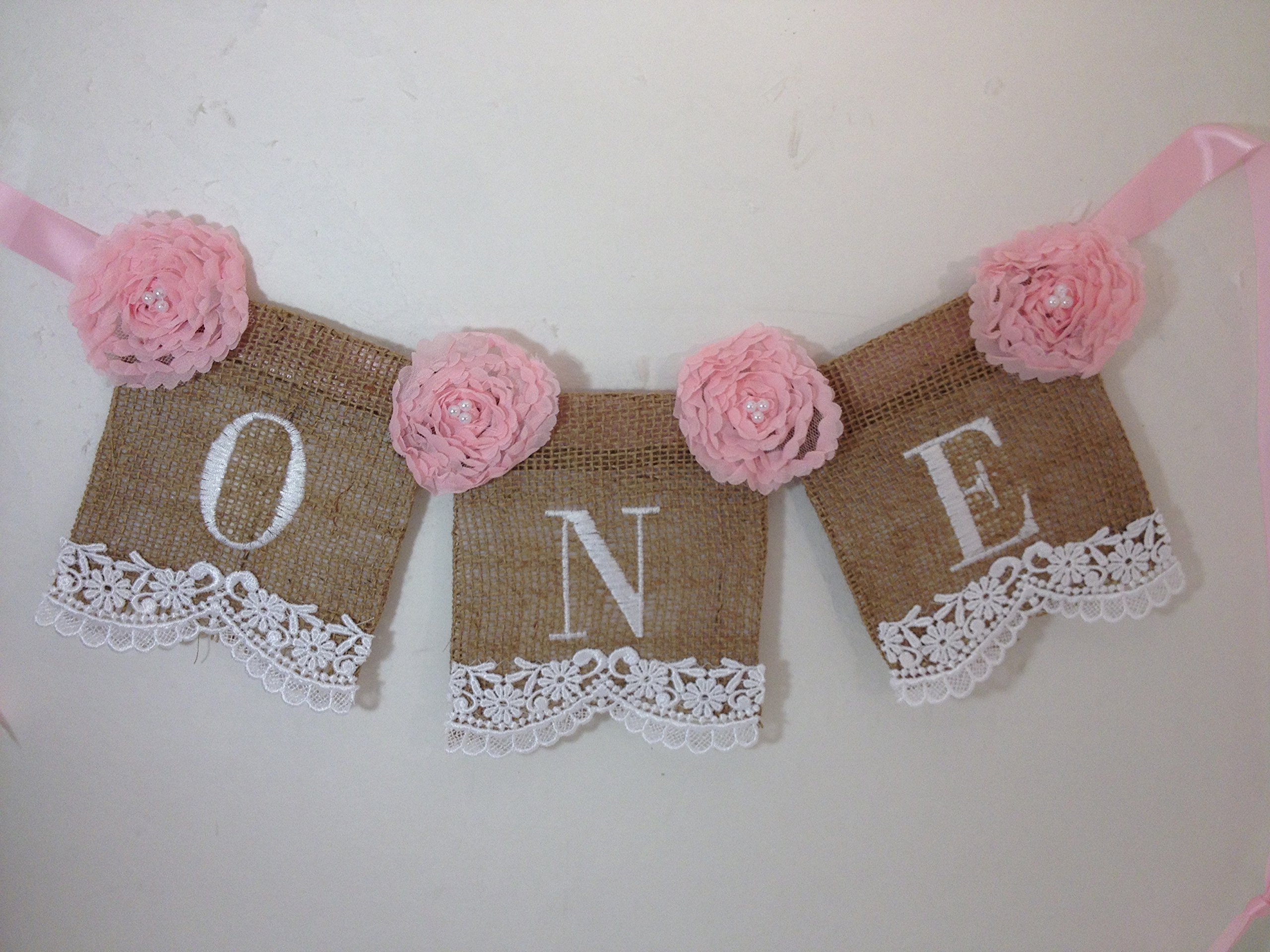 Elegant Burlap Lace Highchair Banner for Baby's First Birthday Party Decorations - Perfect for Gender Reveal, Baby Shower & Milestone Celebrations
