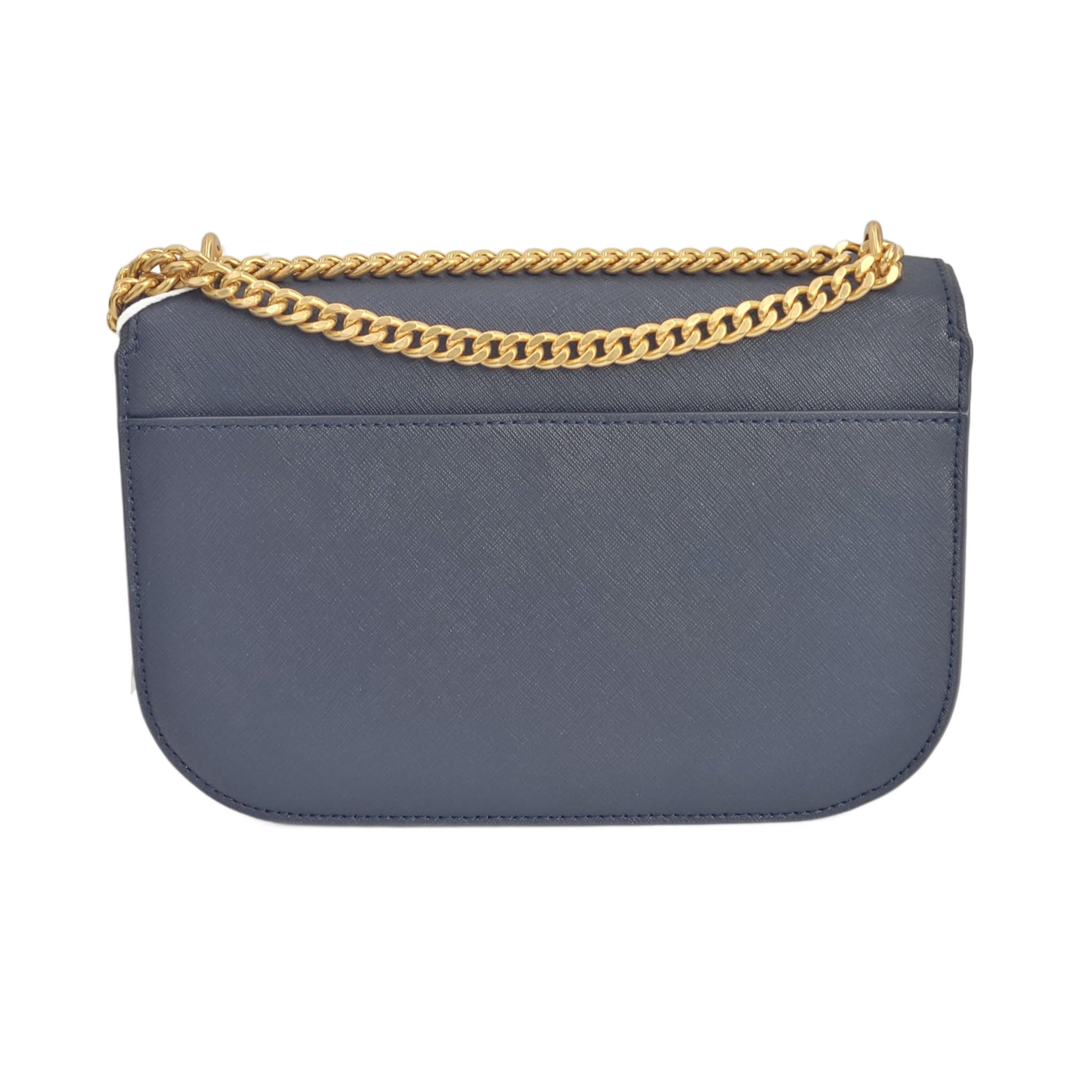 Tory Burch Emerson Saffiano Leather Adjustable Shoulder Bag for Women - Navy Blue with Gold Hardware | Perfect for Work, Travel & Everyday Use