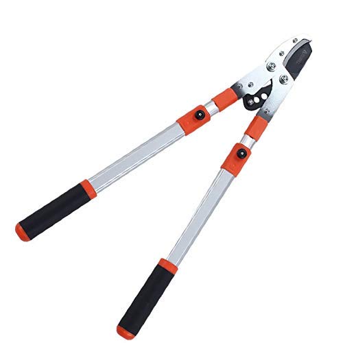 Premium Aluminum Alloy Telescopic Ratchet Anvil Loppers - Long Handle Garden Pruning Shears with Manganese Steel Blade - Ideal for Tree Trimming, Bush Cutting, and Heavy-Duty Yard Work