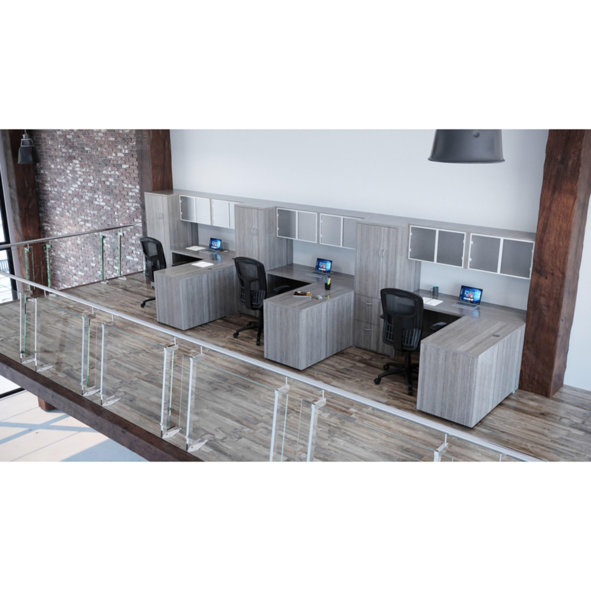 Lorell Relevance Series Charcoal Laminate Office Desk - Modern Home & Office Furniture for Workspace, Study Room, and Conference Room