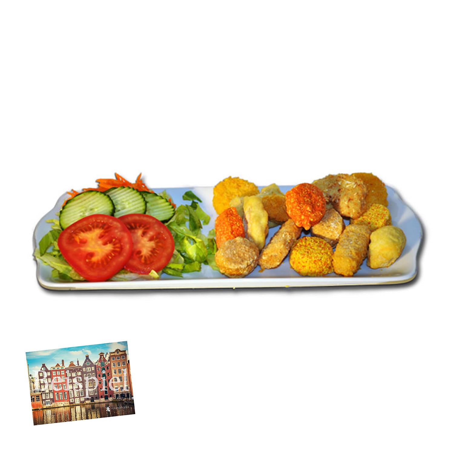 Vriens Holland-Box Set of 3 Authentic Dutch Mini Snacks - Nuggets, Bamboo Balls, Cheese Slices & Nasi Balls - 96 Deep Fryer Snack Ideas - Perfect for Parties, Game Nights & Dutch Cuisine Lovers