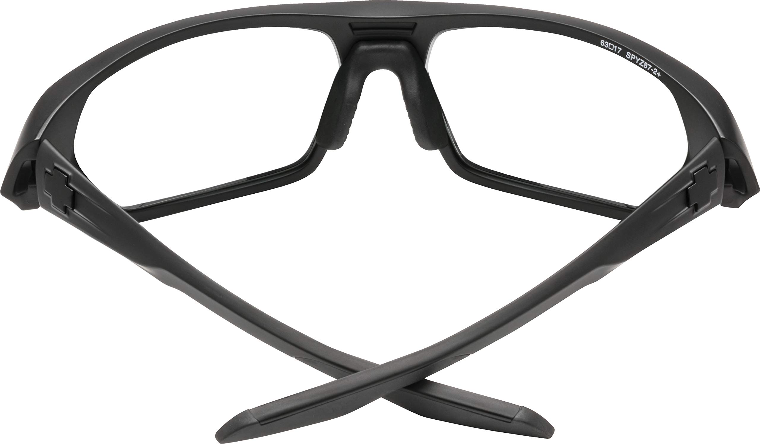 SPY OPTIC QUANTA 2 ANSI Safety Glasses - Matte Black Frame with Clear Lens for Work, Sports & Outdoor Activities