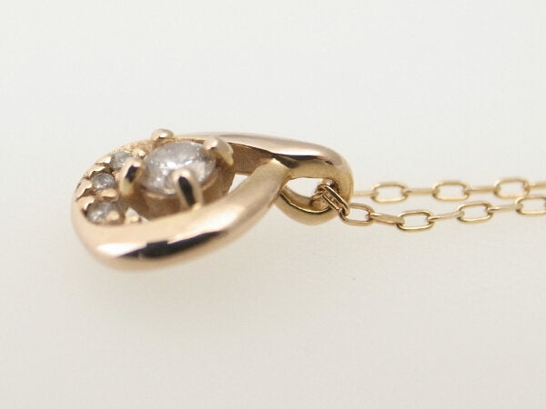 4℃ Diamond Necklace K18 Pink Gold Drop Pendant - Elegant Jewelry Gift for Women, Anniversary & Special Occasions