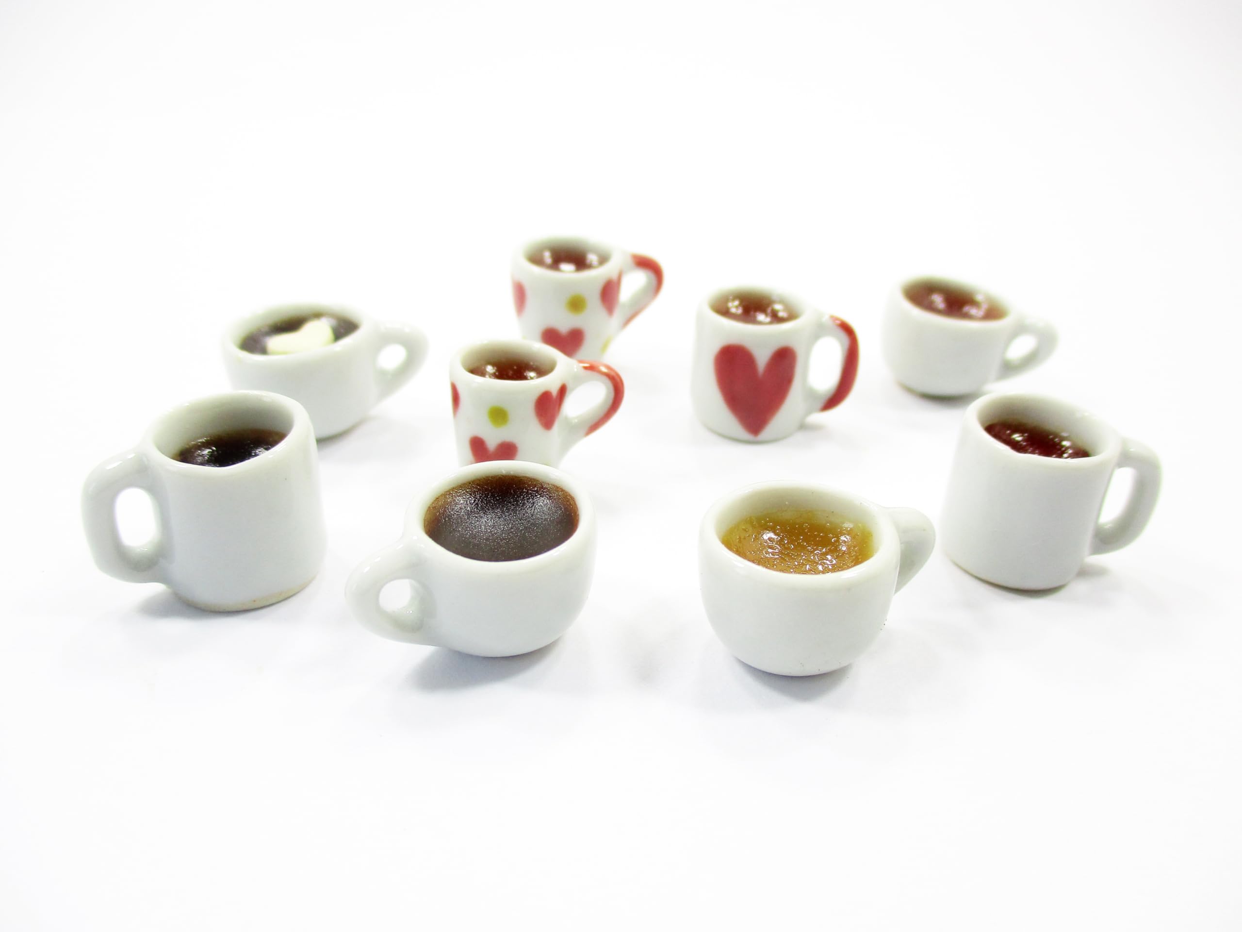 9-Piece Miniature Black Coffee & Tea Set for Dollhouse - Realistic Food & Beverage Accessories #M13442 - Perfect for Dollhouse Scenes, DIY Crafts & Miniature Displays