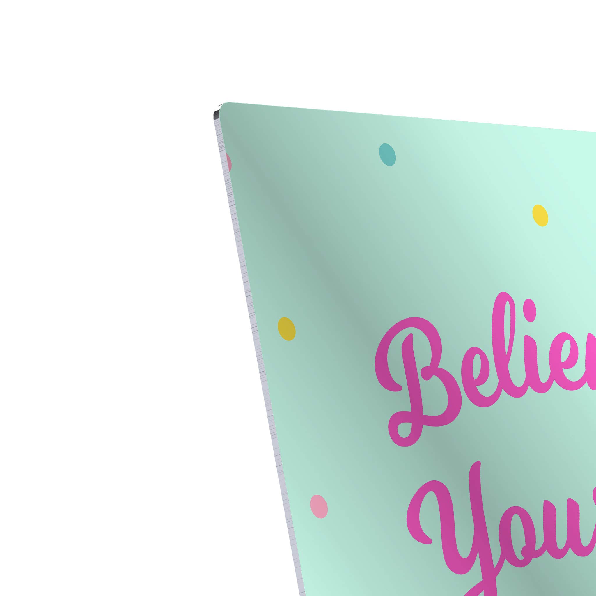HB Art Design Beautiful Unicorn Motivational Wall Art - 4 Panel Metal Print Set for Nursery, Baby Girl & Boy Room, Kids Bedroom Decor - Ready to Hang, 100% Handmade in USA (12x8 Inches x4) - Perfect for Birthday Gifts, Baby Showers & Nursery Theming