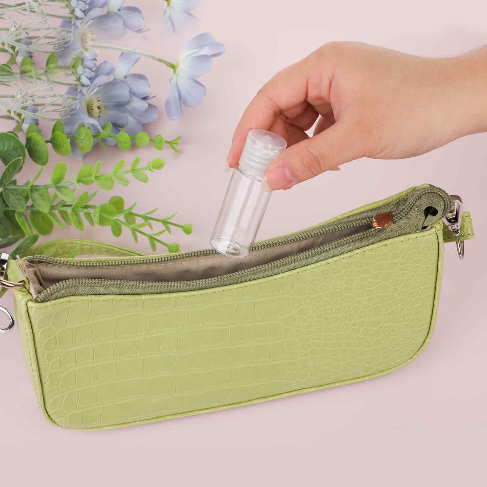 12-Piece Travel-Size Leak-Proof Makeup Sample Containers (1/2 oz) - Empty Plastic Mini Toiletry Bottles with Lids for Liquids, Cosmetics & Skincare - Perfect for Air Travel, Gym Bags & Vacation Essentials
