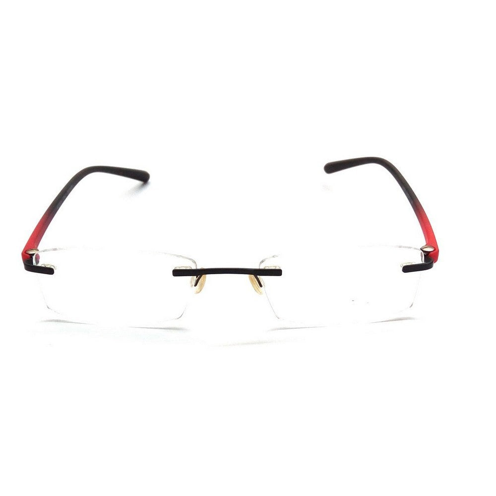 Blue Light Blocking Red Rimless Computer Glasses - Anti Eye Strain Frameless Eyewear for Men & Women - Perfect for Gaming, Office Work & Screen Use