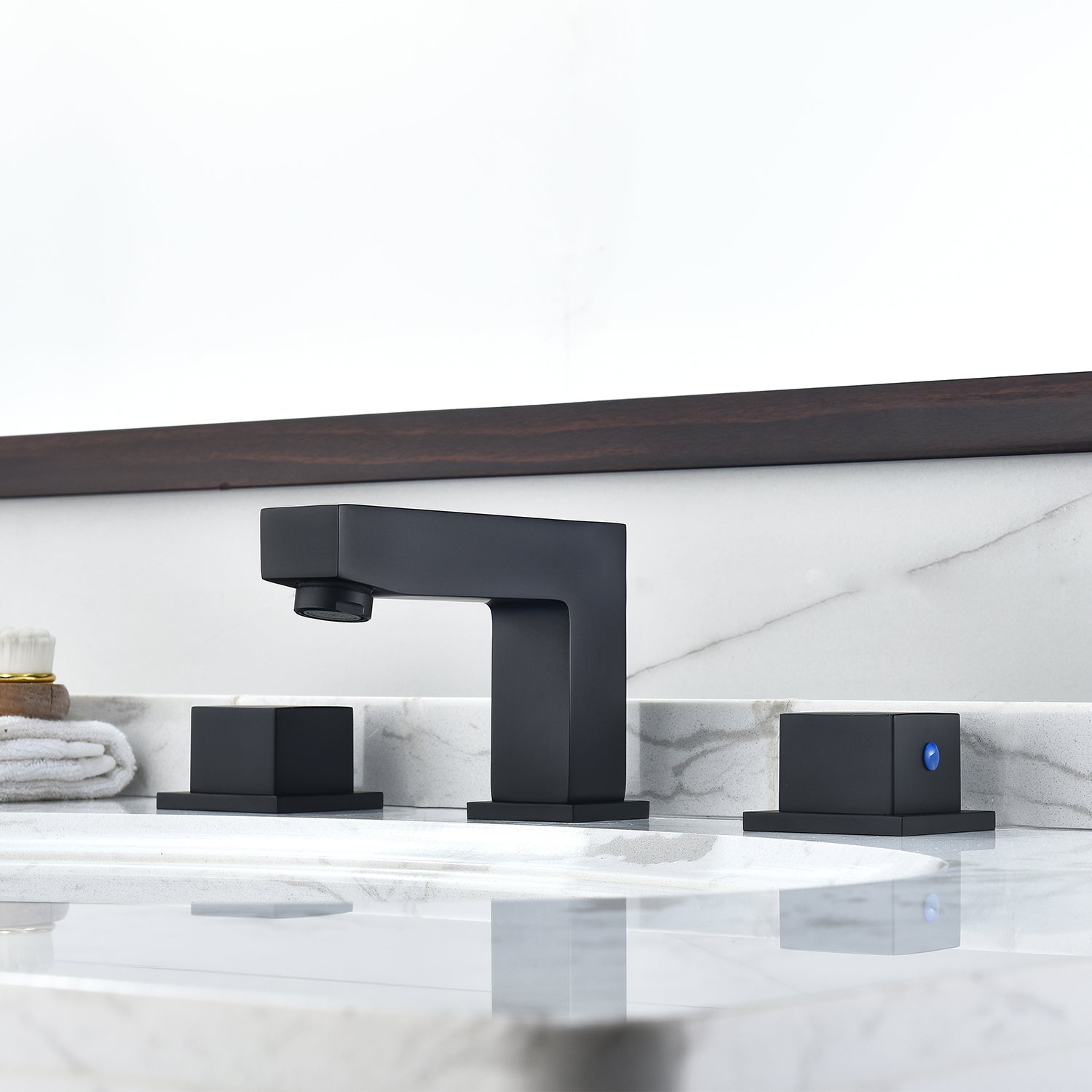 8 Inch Widespread Bathroom Faucet with 2 Handles - Modern Brushed Nickel Finish for Vanity Sinks (Perfect for Bathroom Renovation & Home Upgrade)