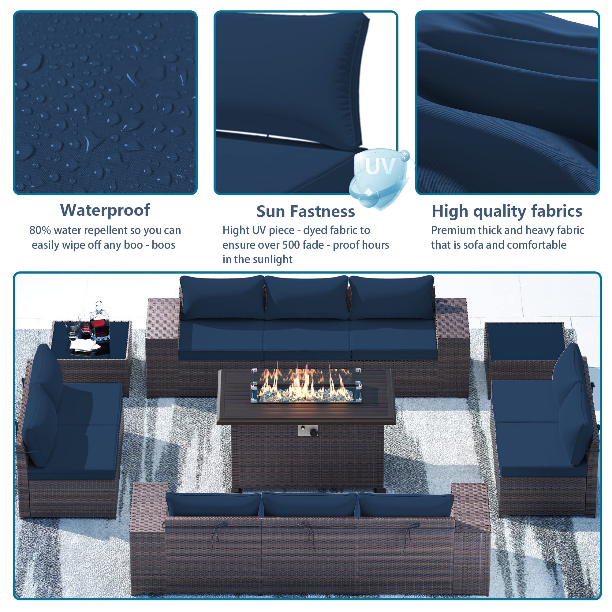 Waterproof Gotland Patio Cushion Covers Replacement - Outdoor Sofa Couch Slipcovers with Zipper Design - Durable All-Weather Seat Covers for Patio Furniture, Deck Chairs & Poolside Lounging