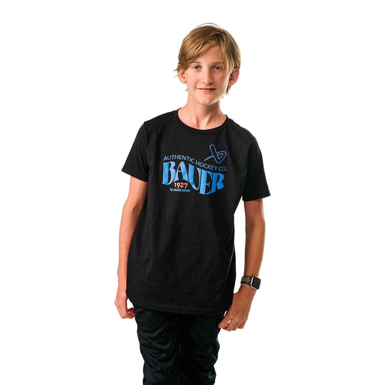 Bauer Wave Graphic Tee for Youth - Cool & Stylish Boys & Girls T-Shirt - Perfect for School, Sports & Casual Wear