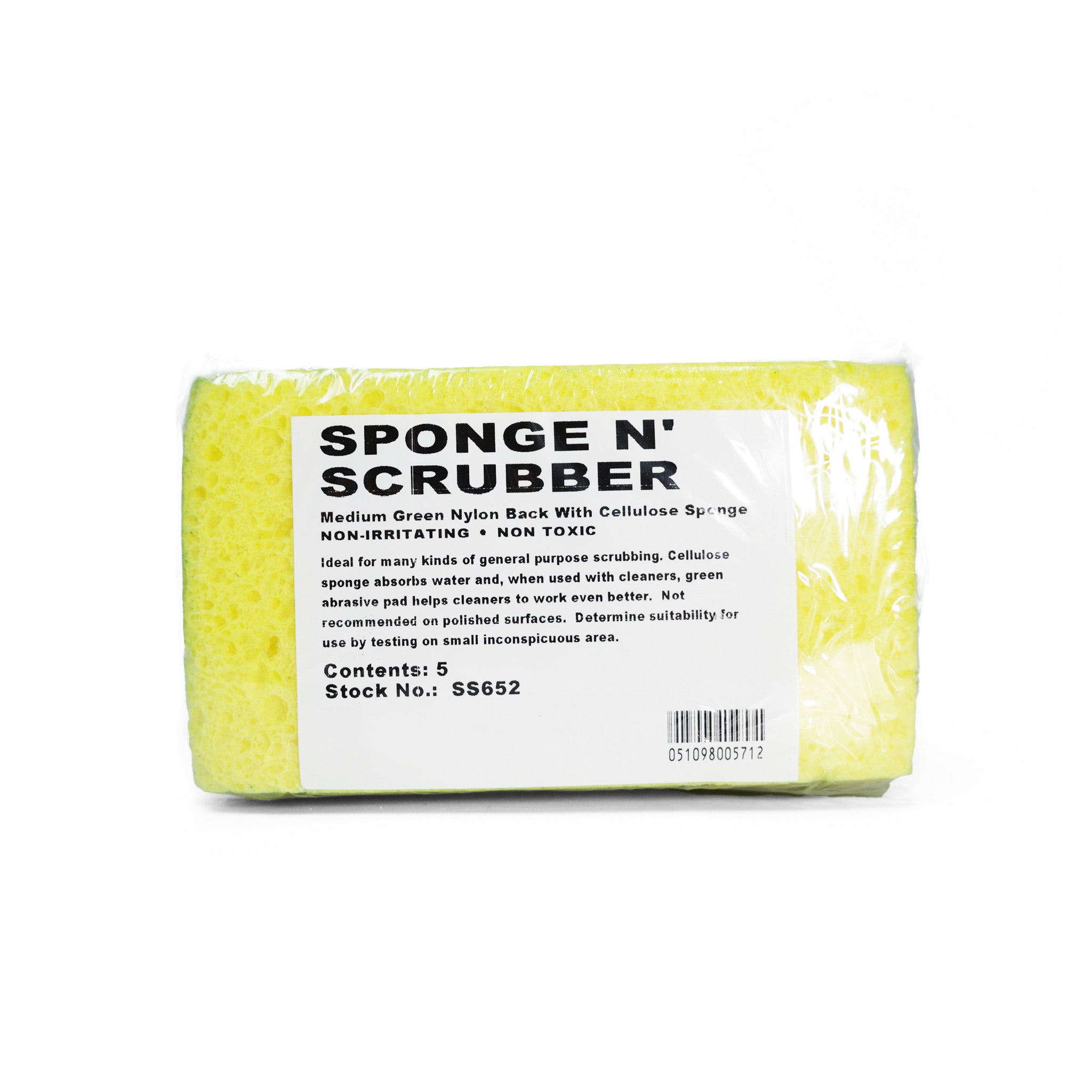 Eco-Friendly Cellulose Sponge with Green Scrub Pad (5-Pack) - Perfect for Kitchen Cleaning, Dishwashing, and Household Chores