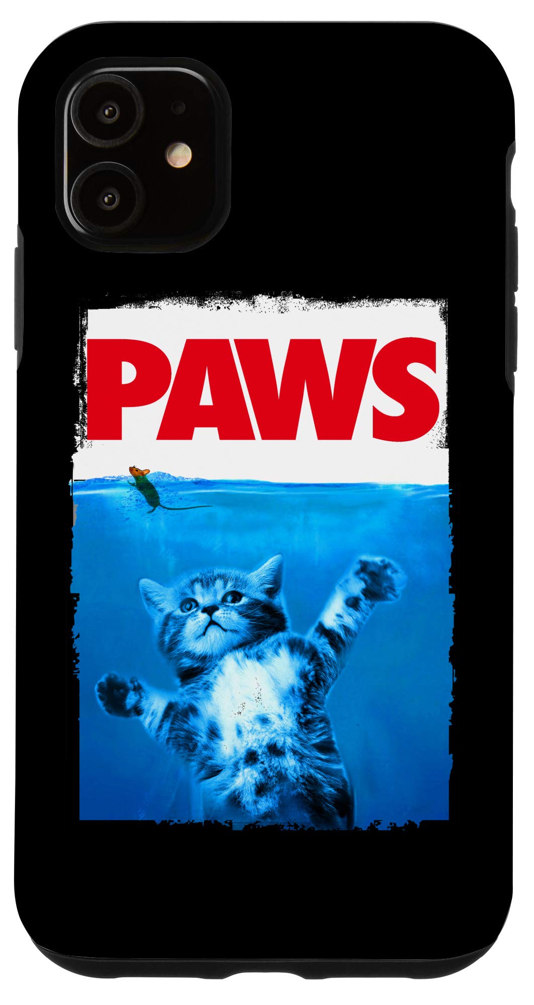 Cute Funny Cat Lover iPhone 11 Case - Paws Cat and Mouse Design, Protective Phone Cover for Women & Girls - Perfect Gift for Pet Lovers, Daily Use & Work Accessory