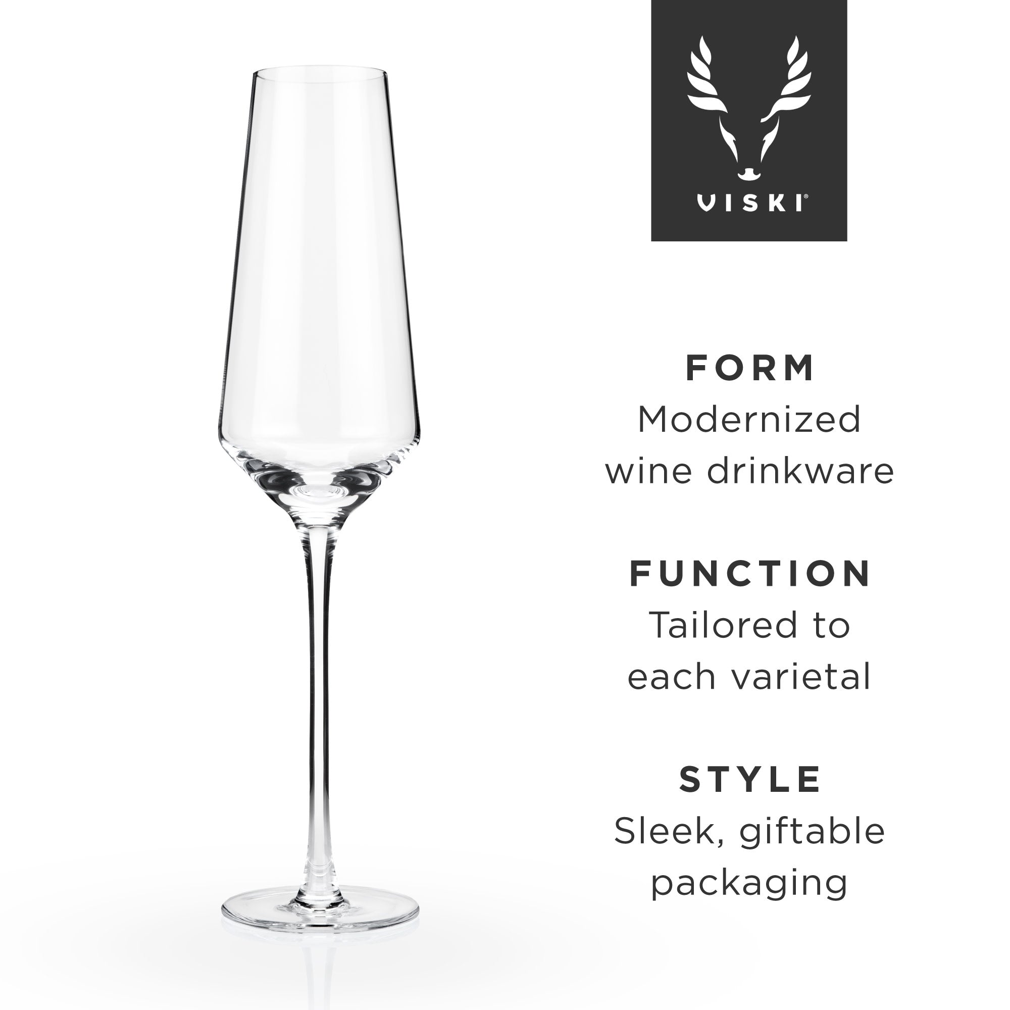 Elegant Raye Angled Crystal Champagne Flutes Set of 2 - Perfect for Weddings, Anniversaries & Romantic Dinners