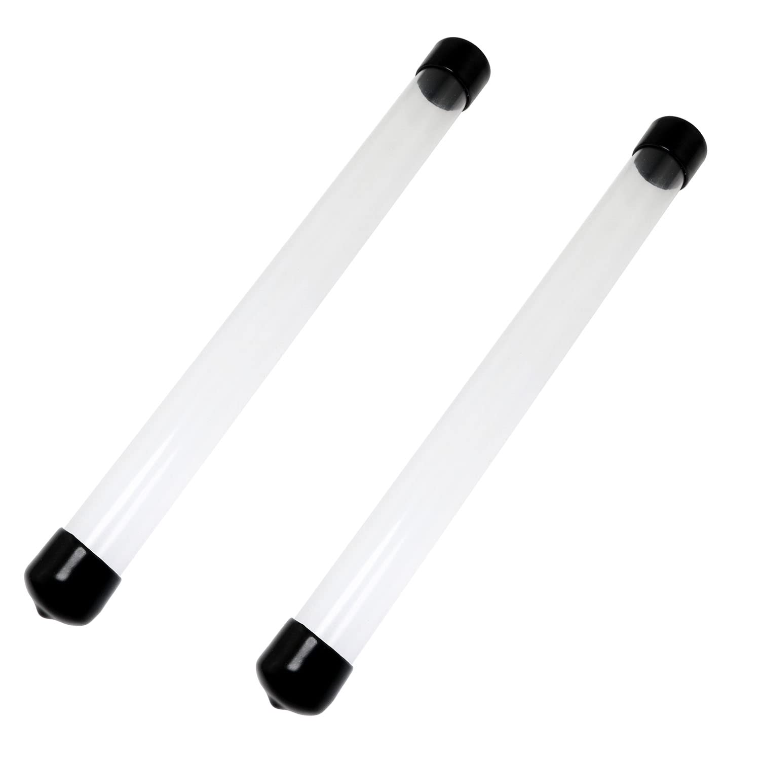 2PCS Clear Plastic Storage Tubes with Black Caps - 20 x 220mm (0.79 x 8.7 inch) Small Round Bead Containers for Jewelry Making, DIY Crafts, Organizing Small Parts - Perfect for Beads, Buttons, Glitter & Craft Supplies Storage