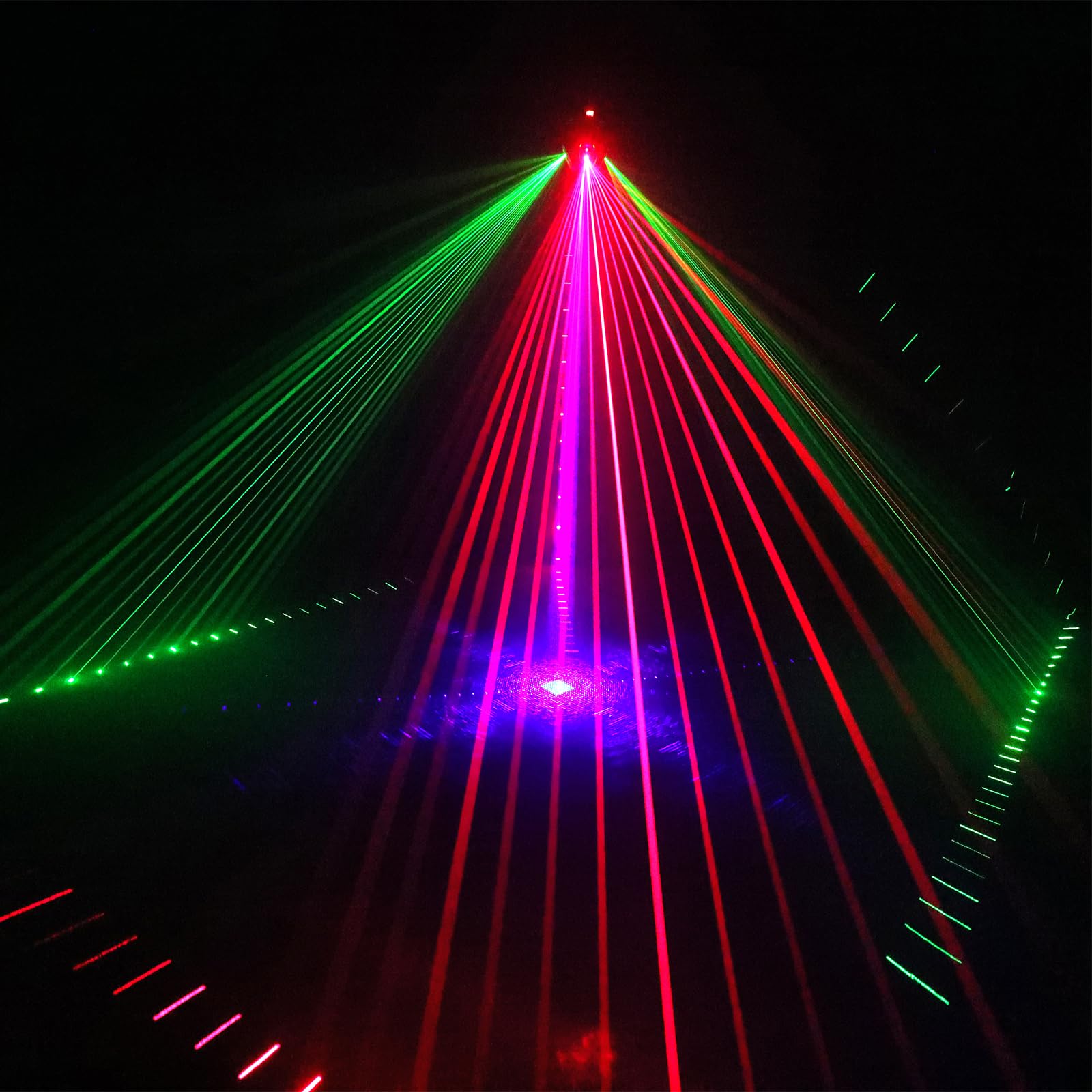 Professional RGB Beam Effect Moving Head Light with DMX Control & Sound Activation - 360° Infinite Rotation Magic Ball DJ Light for Nightclubs, Parties, and Stage Performances