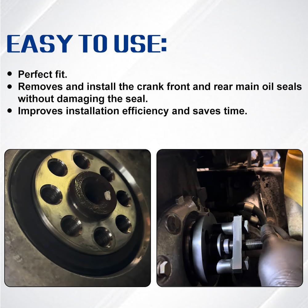 Detroit Diesel DD13 & DD15 Crankshaft Oil Seal Remover & Installer Tool Kit - Front & Rear Seal Replacement for W470589004300, W541589023300, W541589003400 - Perfect for Diesel Engine Repair & Maintenance in Heavy-Duty Trucks