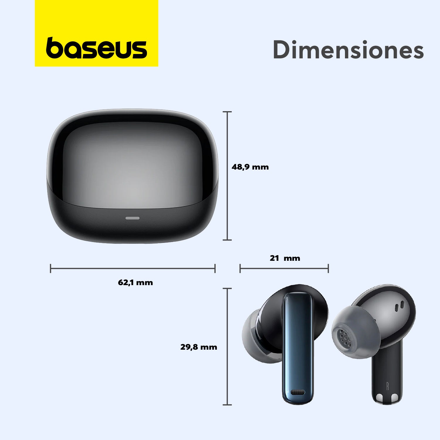 Baseus Bowie M2s Wireless Earbuds with Active Noise Cancelling, Hi-Fi Sound, Bluetooth 5.3, 30H Playtime - Black | Perfect for Travel, Workouts & Commuting