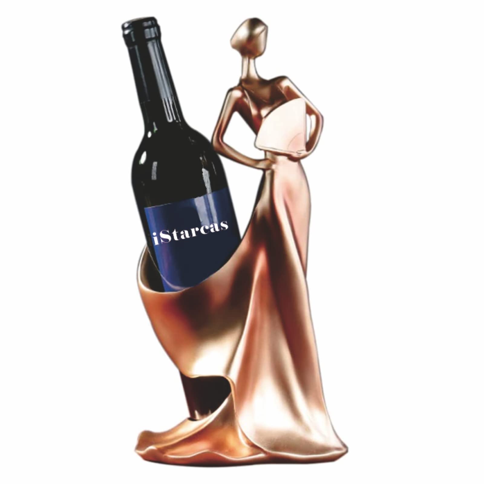 Elegant Lady Wine Bottle Holder - Decorative Countertop Wine Rack for Kitchen, Home Bar & Tabletop Decor | Perfect Gift for Wine Lovers & Home Decor Enthusiasts | Great for Parties, Dining Rooms & Wine Cellars