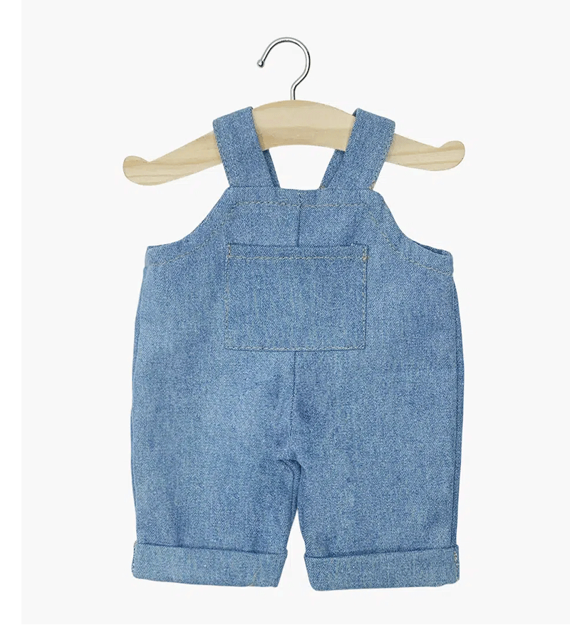 Minikane Antoine Denim Overalls for Baby Dolls - Soft Wash Denim Doll Clothes for 10-12