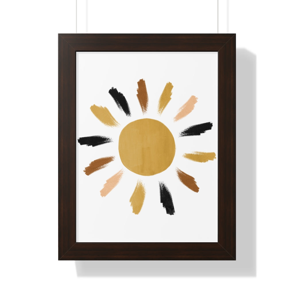 Modern Sunshine Framed Vertical Poster - Wall Art Decor for Living Room, Bedroom & Office - Perfect for Home & Office Decoration