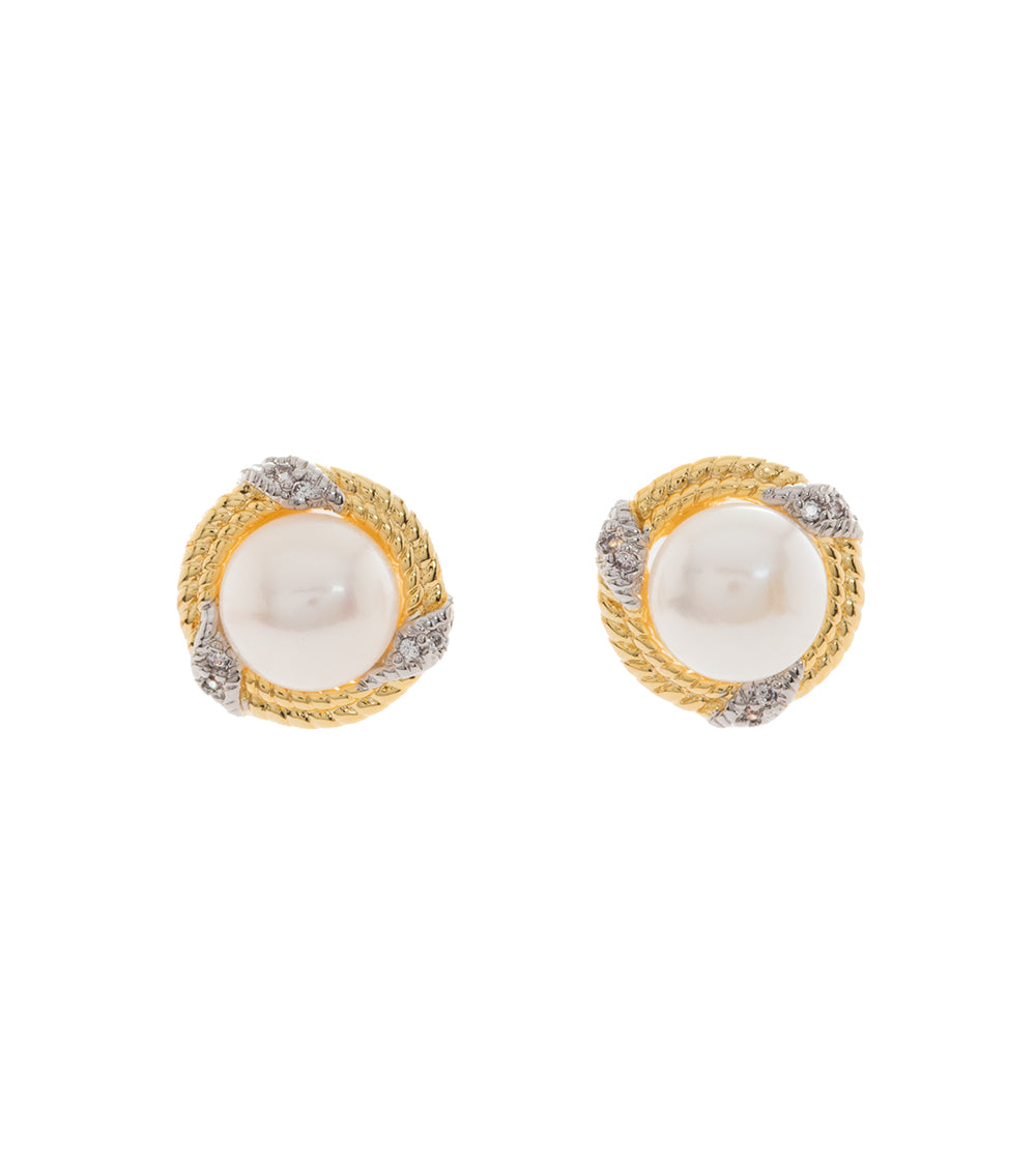 Elegant Pearl Rope Cubic Zirconia Stud Earrings for Women | Hypoallergenic Fashion Jewelry | Perfect for Weddings, Parties & Everyday Wear