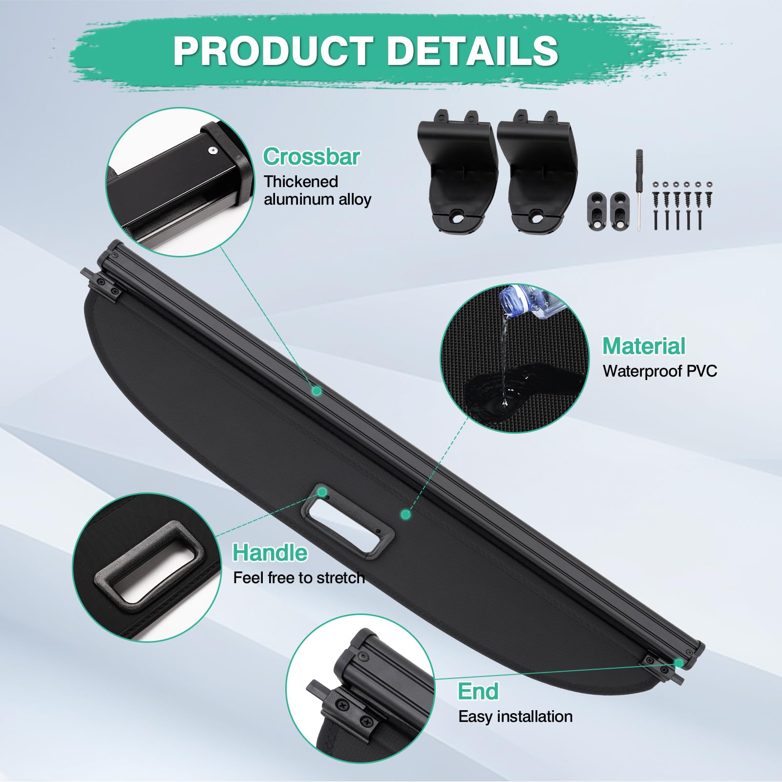 2020-2025 Mazda CX-30 Retractable Cargo Cover - All Weather Trunk Protector, UV Shade & Luggage Concealer | Perfect for Road Trips, Grocery Hauling & Outdoor Adventures