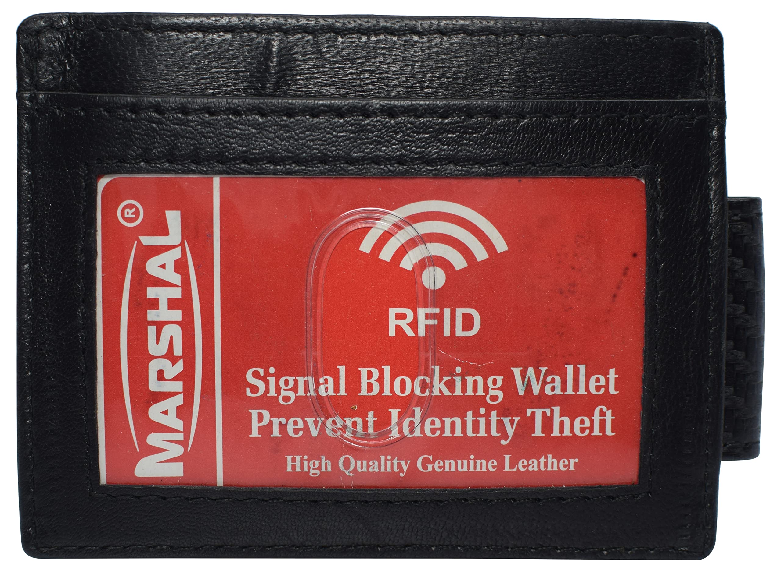 Slim Men's Leather RFID Blocking Wallet with Money Clip - Minimalist Front Pocket Card Holder for Business & Travel - Perfect for Credit Cards, IDs & Cash