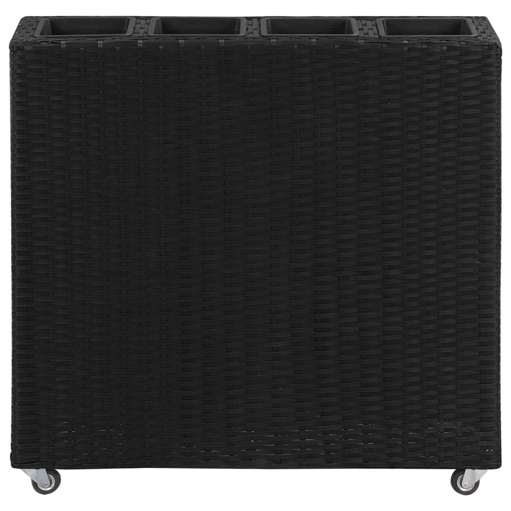 Premium Poly Rattan Planter Box Set - 4-Tier Garden Raised Bed for Outdoor Plants (31.5