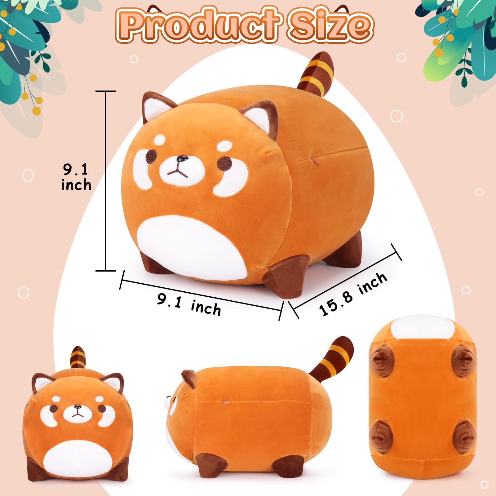 15.8 Inch Red Panda Stuffed Animal Plush Toy - Ultra Soft Cute Panda Bear Pillow, Kawaii Hugging Plushie for Kids, Girls & Boys | Perfect for Birthday Gifts, Room Decor, and Cuddling