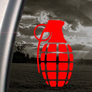 Grenade Red Decal Stickers for Car, Truck, Bumper & Window - High-Quality Vinyl Decals for Vehicle Customization - Perfect for Car Enthusiasts & Off-Road Adventures