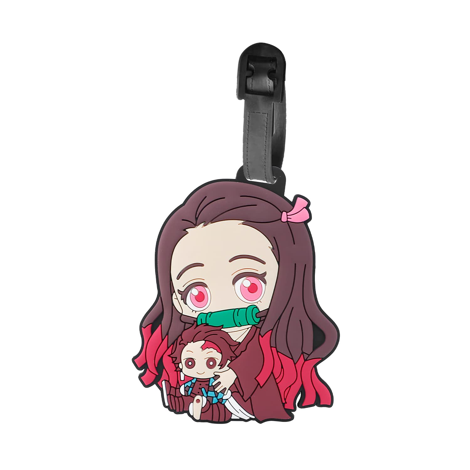 Demon Slayer Anime Luggage Tags - 2 Pack ID Labels with Adjustable Belt Strap for Travel Bags, Suitcases & Backpacks - Perfect for Anime Fans & Cosplay Conventions